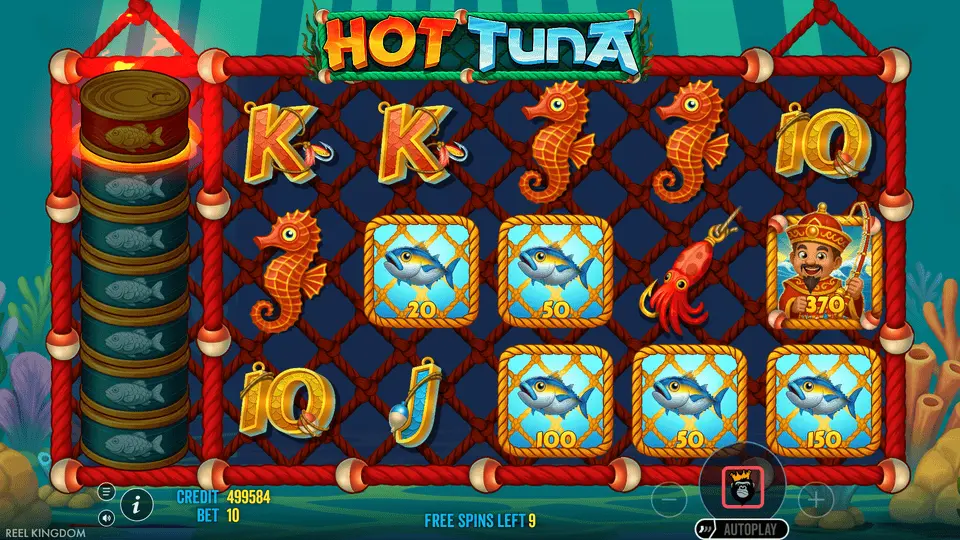 Hot Tuna Money symbols – multiplier values from 2x to 2,500x displayed on reels